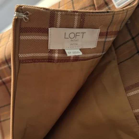 LOFT 6P plaid women’s skirt - Picture 4 of 4